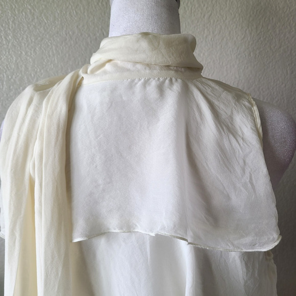 Luna Luz Women 100% Silk Boho Festival Fairy Flowy Ivory Longline Tank Top Small - Picture 12 of 13